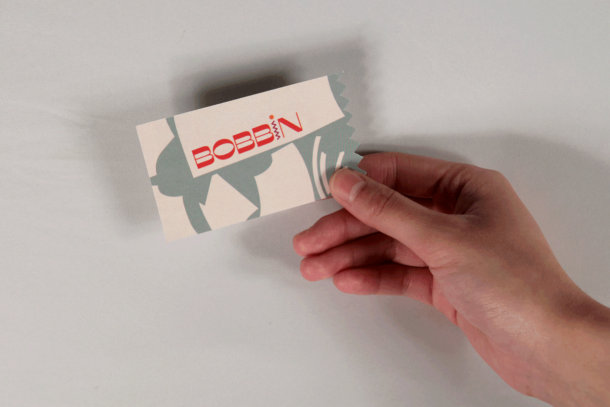 Front and back of Bobbin business card