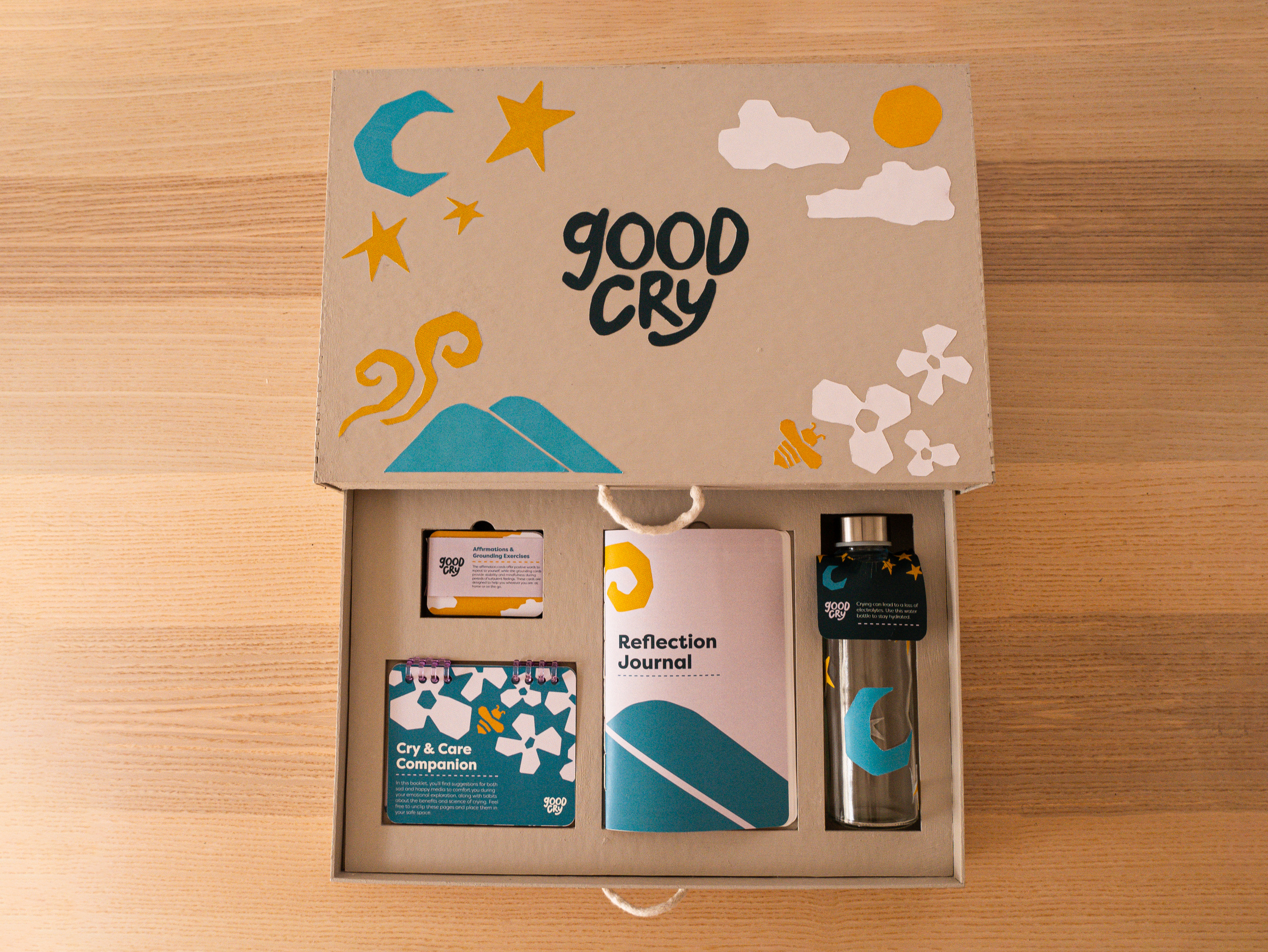 Box with open drawer